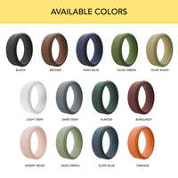 WildFire Custom Topographic Engraved Beveled Silicone Ring