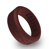 WildFire Trout Fish Engraved Beveled Silicone Ring