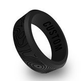 WildFire Topographic Engraved Beveled Silicone Ring