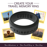 WildFire Travel Memory Adventure Engraved Beveled Silicone Ring