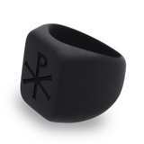WildFire Chi Rho Chunky Square Signet Statement Ring