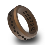 WildFire Pawprints Engraved Beveled Silicone Ring