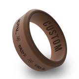 WildFire Loyal Brave True Engraved Beveled Silicone Ring