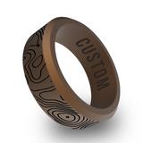 WildFire Topographic Engraved Beveled Silicone Ring
