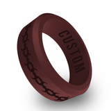 WildFire Spike Chain Engraved Beveled Silicone Ring