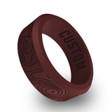 WildFire Topographic Engraved Beveled Silicone Ring