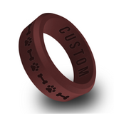 WildFire Dog and Bone Engraved Beveled Silicone Ring