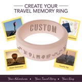 WildFire Travel Memory Adventure Engraved Beveled Silicone Ring