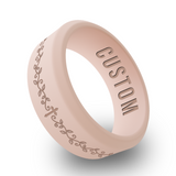 WildFire Cross with Vines Engraved Beveled Silicone Ring