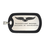Personalized Military Style Tag for Men w/ Removable Black Silicone Silencer, 304 Stainless Steel Plate