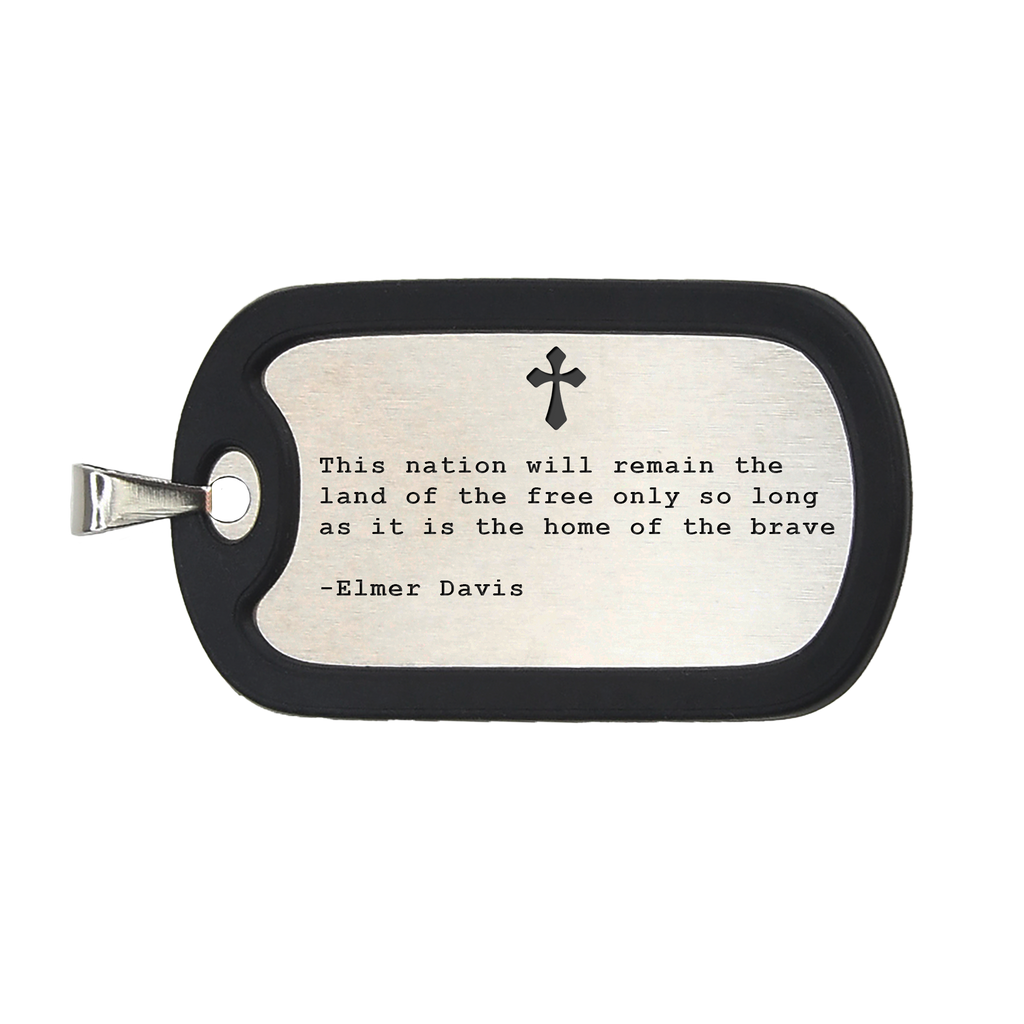 Personalized Military Style Tag for Men w/ Removable Black Silicone Silencer, 304 Stainless Steel Plate