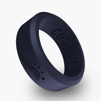 WildFire American Flag 2 Personalized Silicone Beveled Ring