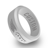 WildFire American Flag 1 Personalized Silicone Beveled Ring