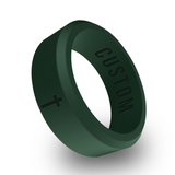 WildFire Cross Engraved Beveled Silicone Ring