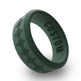 WildFire Lotus Mandala Engraved Beveled Silicone Ring