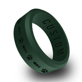 WildFire Cat Paw and Fishbone Engraved Beveled Silicone Ring