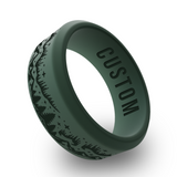WildFire Aurora Borealis Engraved Beveled Silicone Ring