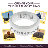 WildFire Travel Memory Adventure Engraved Beveled Silicone Ring