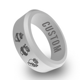 WildFire Three Hearts of the Holy Family Engraved Beveled Silicone Ring