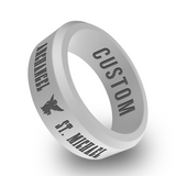 WildFire Saint Michael Archangel Engraved Beveled Silicone Ring