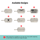 Custom Military Tag with Key Ring, 306 Stainless Steel