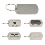 Custom Military Tag with Key Ring, 306 Stainless Steel