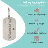 Custom Military Tag with Key Ring, 306 Stainless Steel
