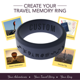 WildFire Travel Memory Adventure Engraved Beveled Silicone Ring