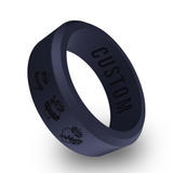 WildFire Three Hearts of the Holy Family Engraved Beveled Silicone Ring