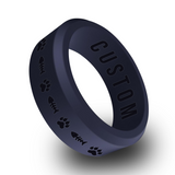 WildFire Cat Paw and Fishbone Engraved Beveled Silicone Ring