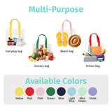 Custom Pastel Colors Company Logo 16oz Mini Canvas Tote Bag w/ External Pocket (4 Colors)