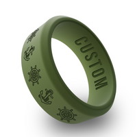 WildFire Seaman Engraved Beveled Silicone Ring