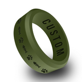 WildFire Cat Paw and Fishbone Engraved Beveled Silicone Ring