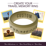 WildFire Travel Memory Adventure Engraved Beveled Silicone Ring