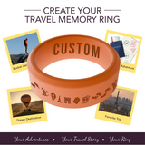 WildFire Travel Memory Adventure Engraved Beveled Silicone Ring