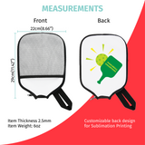 Custom Pickleball Cover/Case with Mesh Net, Inner Pockets, and a Handle Strap