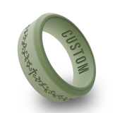 WildFire Cross with Vines Engraved Beveled Silicone Ring