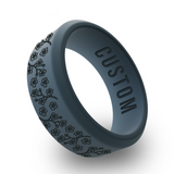 WildFire Cherry Blossom Engraved Beveled Silicone Ring