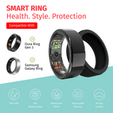 1PC Smart Ring Health Tracker with Silicone Cover- Sleep, Heart Rate, SpO2 & Blood Pressure