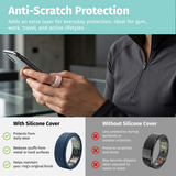 1PC Smart Ring Health Tracker with Silicone Cover- Sleep, Heart Rate, SpO2 & Blood Pressure