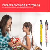 Customizable Sublimation 10 Ballpoint Pens, Easy Peel Sublimation Pen Wraps, Upload your own Logo or Image!