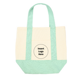 Custom Company Logo 16oz Mini Canvas Tote Bag w/ External Pocket (8 Colors)