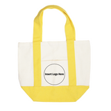 Custom Company Logo 16oz Mini Canvas Tote Bag w/ External Pocket (8 Colors)