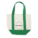 Custom Company Logo 16oz Mini Canvas Tote Bag w/ External Pocket (8 Colors)