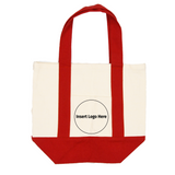 Custom Company Logo 16oz Mini Canvas Tote Bag w/ External Pocket (8 Colors)