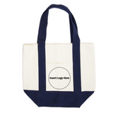 Custom Company Logo 16oz Mini Canvas Tote Bag w/ External Pocket (8 Colors)