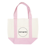 Custom Company Logo 16oz Mini Canvas Tote Bag w/ External Pocket (8 Colors)