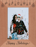 Holiday Christmas Wooden Picture Frame (4x6 and 5x7 sizes)