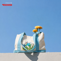 Eco-Themed Limited Edition 16oz Mini Canvas Tote Bag with External Pocket (8 Colors)
