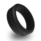 WildFire Tree of Life Engraved Beveled Silicone Ring